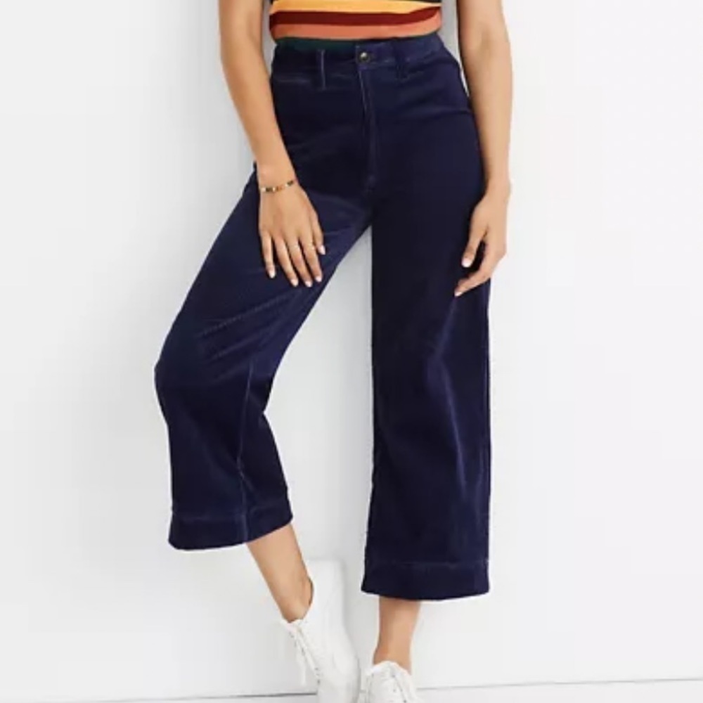 Madewell | Emmett Wide Leg Crop Purple Corduroy Pants 33P